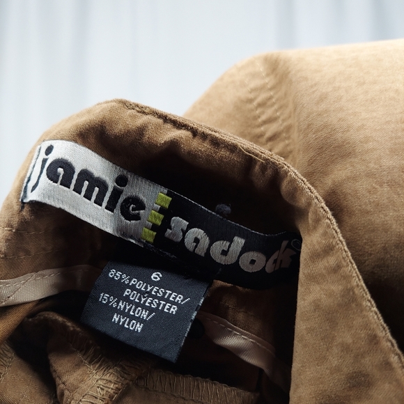 Jamie Sadock Vintage Cargo Shorts Womens 6 Brown Animal Faux Suede Zip Y2K - Picture 8 of 8